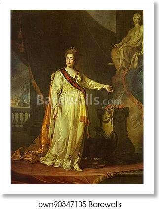 Portrait of Catherine II as Legislator in the Temple of the Goddess of Justice by Dmitry Levitzky, Art Print Portrait of Catherine II as Legislator in the Temple of the Goddess of Justice by Dmitry Levitzky, Art Print