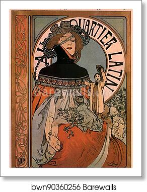 Au Quartier Latin by Alphonse Mucha, Art Print