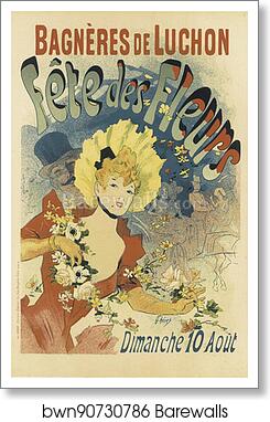 La "Fête des Fleurs de Bagnères-de-Luchon" by Jules Chéret, Art Print
