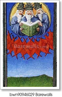 The Belles Heures of Jean de France, Duke de Berry. Page with Duchess de Berry Praying. Detail by Limbourg Brothers, Art Print The Belles Heures of Jean de France, Duke de Berry. Page with Duchess de Berry Praying. Detail by Limbourg Brothers, Art Print