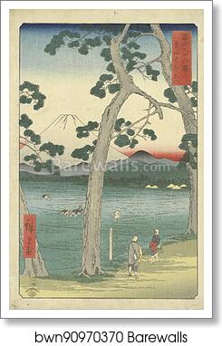 Fuji at left from the Tokaido by Utagawa Hiroshige, Art Print