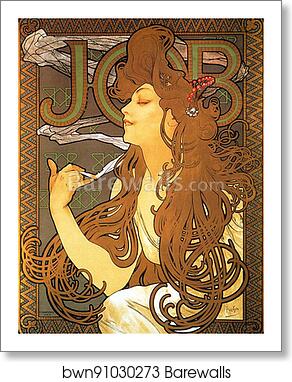 Job by Alphonse Mucha, Art Print