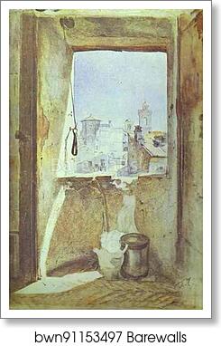 Window on Staircase to the Artist's Studio in Rome by Pavel Tchistyakov, Art Print