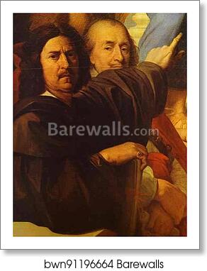 The Apotheosis of Homer. Detail: Poussin and Corneille by Jean-Auguste-Dominique Ingres, Art Print