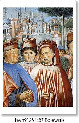 St. Augustine Departing for Milan. Detail by Benozzo Gozzoli, Art Print St. Augustine Departing for Milan. Detail by Benozzo Gozzoli, Art Print