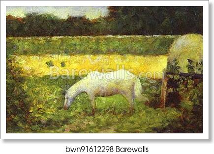 Landscape with a Horse by Georges Seurat, Art Print