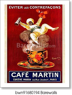 Café Martin by Leonetto Cappiello, Art Print