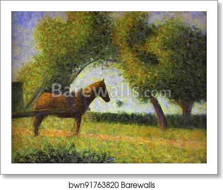 Horse in a Field by Georges Seurat, Art Print