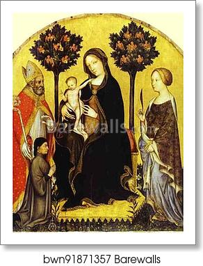 Virgin and Child with St. Nicholas and St. Catherine by Gentile Da Fabriano, Art Print Virgin and Child with St. Nicholas and St. Catherine by Gentile Da Fabriano, Art Print