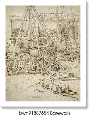 An Artillery Park (c. 1487) by Leonardo Da Vinci, Art Print