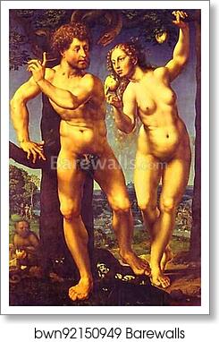 Adam and Eve in Paradise by Jan Gossaert, Called Mabuse, Art Print Adam and Eve in Paradise by Jan Gossaert, Called Mabuse, Art Print