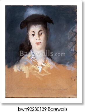 Woman Wearing a Hat with Silk Gauze by Édouard Manet, Art Print
