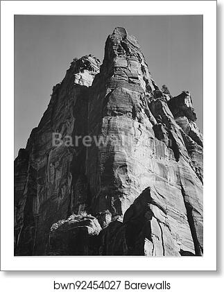 Rock formation, from below, "In Zion National Park," Utah. (Vertical orientation). Photographs of National Parks and Monuments, compiled 1941 - 1942, documenting the period ca. 1933 - 1942 by Ansel Adams (1902-1984), Art Print Rock formation, from below, "In Zion National Park," Utah. (Vertical orientation). Photographs of National Parks and Monuments, compiled 1941 - 1942, documenting the period ca. 1933 - 1942 by Ansel Adams (1902-1984), Art Print
