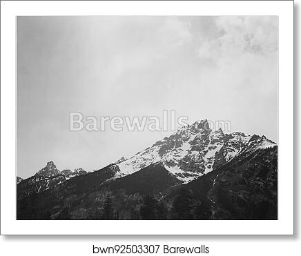 Snow covered peak, "In [Grand] Teton National Park," Wyoming.  Photographs of National Parks and Monuments, compiled 1941 - 1942, documenting the period ca. 1933 - 1942 by Ansel Adams (1902-1984), Art Print