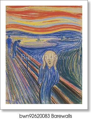 The Scream, 1895 pastel by Edvard Munch, Art Print