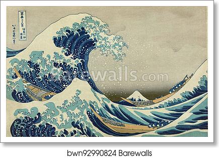 The Great Wave off Kanagawa by Katsushika Hokusai, Art Print