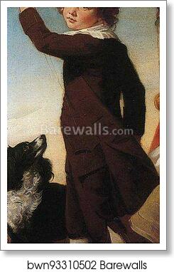 The Charteris Children. Detail by George Romney, Art Print