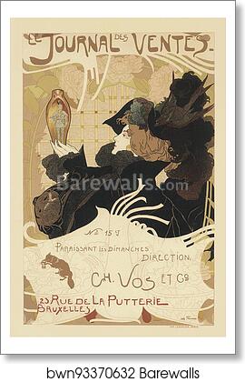 Le "Journal des Ventes", publié à Bruxelles by Georges De Feure, Art Print Le "Journal des Ventes", publié à Bruxelles by Georges De Feure, Art Print