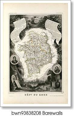 Dépt. du Cher (région du centre) by Victor Jules Levasseur, Art Print