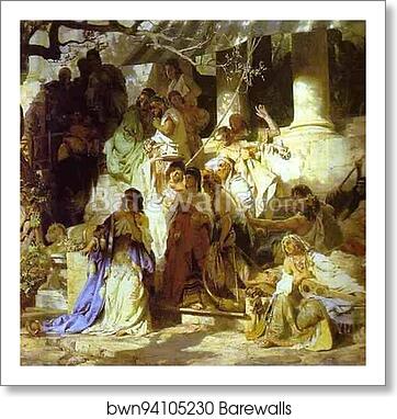 Christ and Sinner. The First Meeting of Christ and Mary Magdalene. Detail by Henryk Hector Siemiradzki, Art Print Christ and Sinner. The First Meeting of Christ and Mary Magdalene. Detail by Henryk Hector Siemiradzki, Art Print