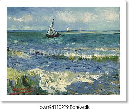 Seascape near Les Saintes-Maries-de-la-Mer by Vincent Van Gogh, Art Print