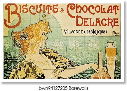 Biscuits and Chocolat Delacre by Henri Privat-Livemont, Art Print