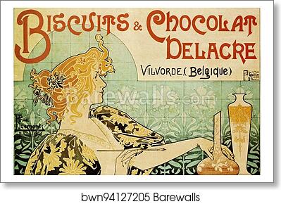 Biscuits and Chocolat Delacre by Henri Privat-Livemont, Art Print Biscuits and Chocolat Delacre by Henri Privat-Livemont, Art Print