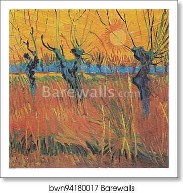 Willows at Sunset by Vincent Van Gogh, Art Print