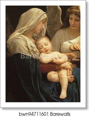 Song of the Angels. Detail by William-Adolphe Bouguereau, Art Print Song of the Angels. Detail by William-Adolphe Bouguereau, Art Print