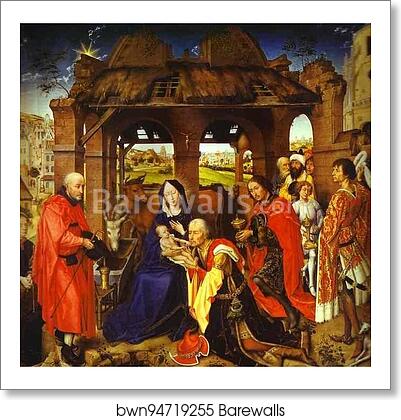 St. Columba Altarpiece. Adoration of the Magi. Central part by Rogier Van Der Weyden, Art Print St. Columba Altarpiece. Adoration of the Magi. Central part by Rogier Van Der Weyden, Art Print