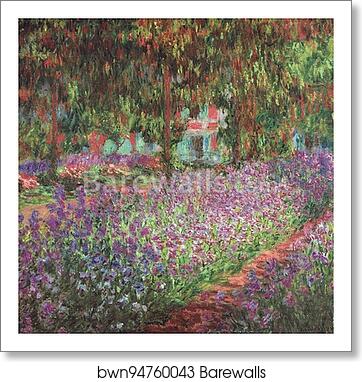 The artist's garden at Giverny by Claude Monet, Art Print