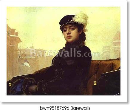 Unknown Woman by Ivan Kramskoy, Art Print