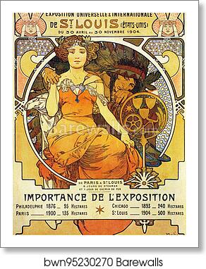 Exposition Universelle & Internationale De St. Louis by Alphonse Mucha, Art Print