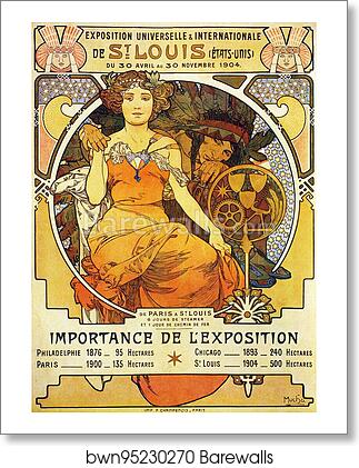 Exposition Universelle & Internationale De St. Louis by Alphonse Mucha, Art Print Exposition Universelle & Internationale De St. Louis by Alphonse Mucha, Art Print