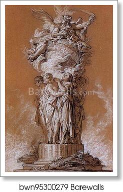 Design for a clock by François Boucher, Art Print