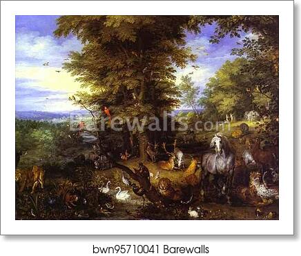 Adam and Eve in the Garden of Eden by Jan Brueghel The Elder, Art Print Adam and Eve in the Garden of Eden by Jan Brueghel The Elder, Art Print