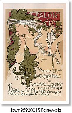 Salon Des Cent by Alphonse Mucha, Art Print