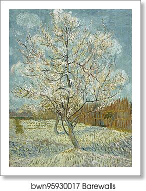 The pink peach tree by Vincent Van Gogh, Art Print