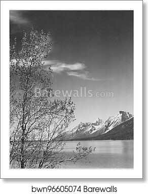 Grand Teton National Park, Wyoming. (vertical orientation).  Photographs of National Parks and Monuments, compiled 1941 - 1942, documenting the period ca. 1933 - 1942 by Ansel Adams (1902-1984), Art Print