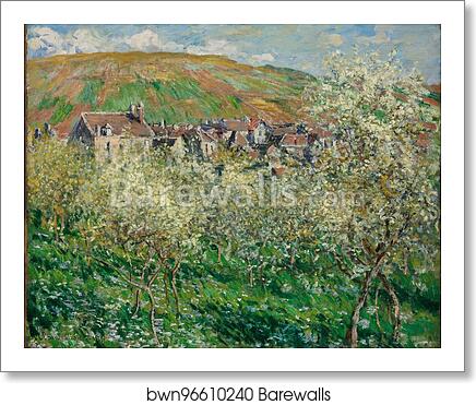 Flowering Plum Trees by Claude Monet, Art Print