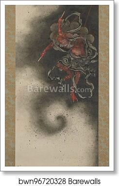 Thunder God by Katsushika Hokusai, Art Print