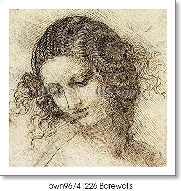 Study for the Head of Leda (c. 1505 - 1507) by Leonardo Da Vinci, Art Print
