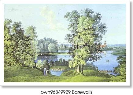 View of the Large Pond in the Tsarskoselsky Gardens by Semion Shchedrin, Art Print View of the Large Pond in the Tsarskoselsky Gardens by Semion Shchedrin, Art Print