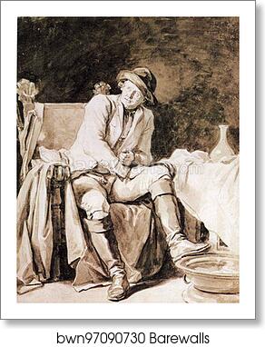 Man Seated in an Armchair by Jean-Honoré Fragonard, Art Print