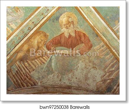 Tabernacle of the Madonna delle Tosse: Four Evangelists. Detail by Benozzo Gozzoli, Art Print