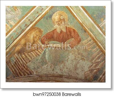 Tabernacle of the Madonna delle Tosse: Four Evangelists. Detail by Benozzo Gozzoli, Art Print Tabernacle of the Madonna delle Tosse: Four Evangelists. Detail by Benozzo Gozzoli, Art Print