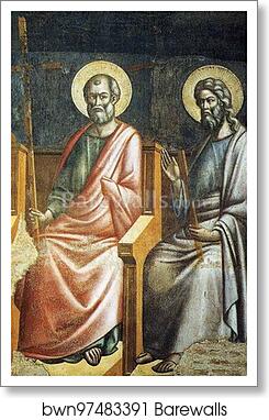 The Last Judgment. Seated Apostles. Detail by Pietro Cavallini, Art Print