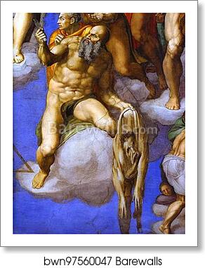 The Last Judgment. Detail by Michelangelo, Art Print