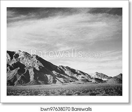 View of mountains, "Near Death Valley," California.  Photographs of National Parks and Monuments, compiled 1941 - 1942, documenting the period ca. 1933 - 1942 by Ansel Adams (1902-1984), Art Print