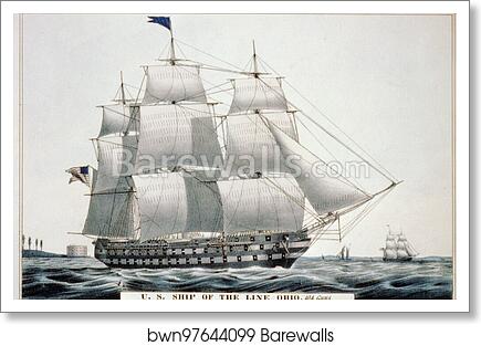 U.S. ship of the line Ohio: 104 guns by Currier & Ives, Art Print